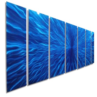 Huge Blue Contemporary Metal Wall Art Painting - Arctic Blast XL by Jon Allen   271565330145